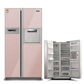 엘지 디오스 핑크 하이그로시 1홈바 양문형 냉장고