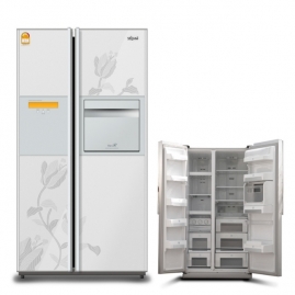삼성 지펠 튤립 화이트 하이그로시 양문형 냉장고